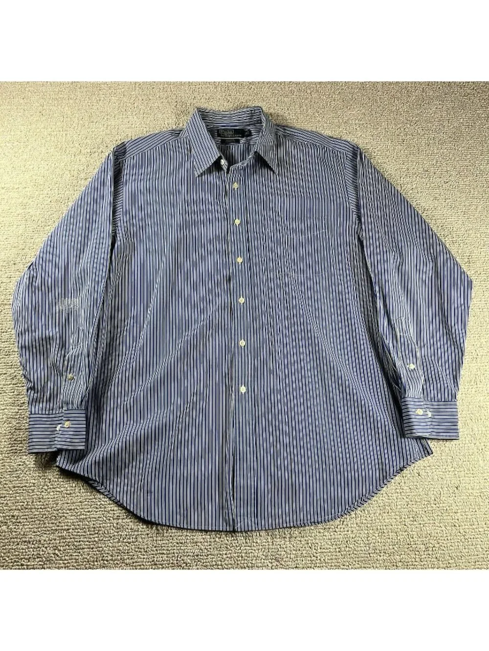 Polo Ralph Lauren Andrew Button Down Shirt Blue White Men’s Size 17.5 / XL